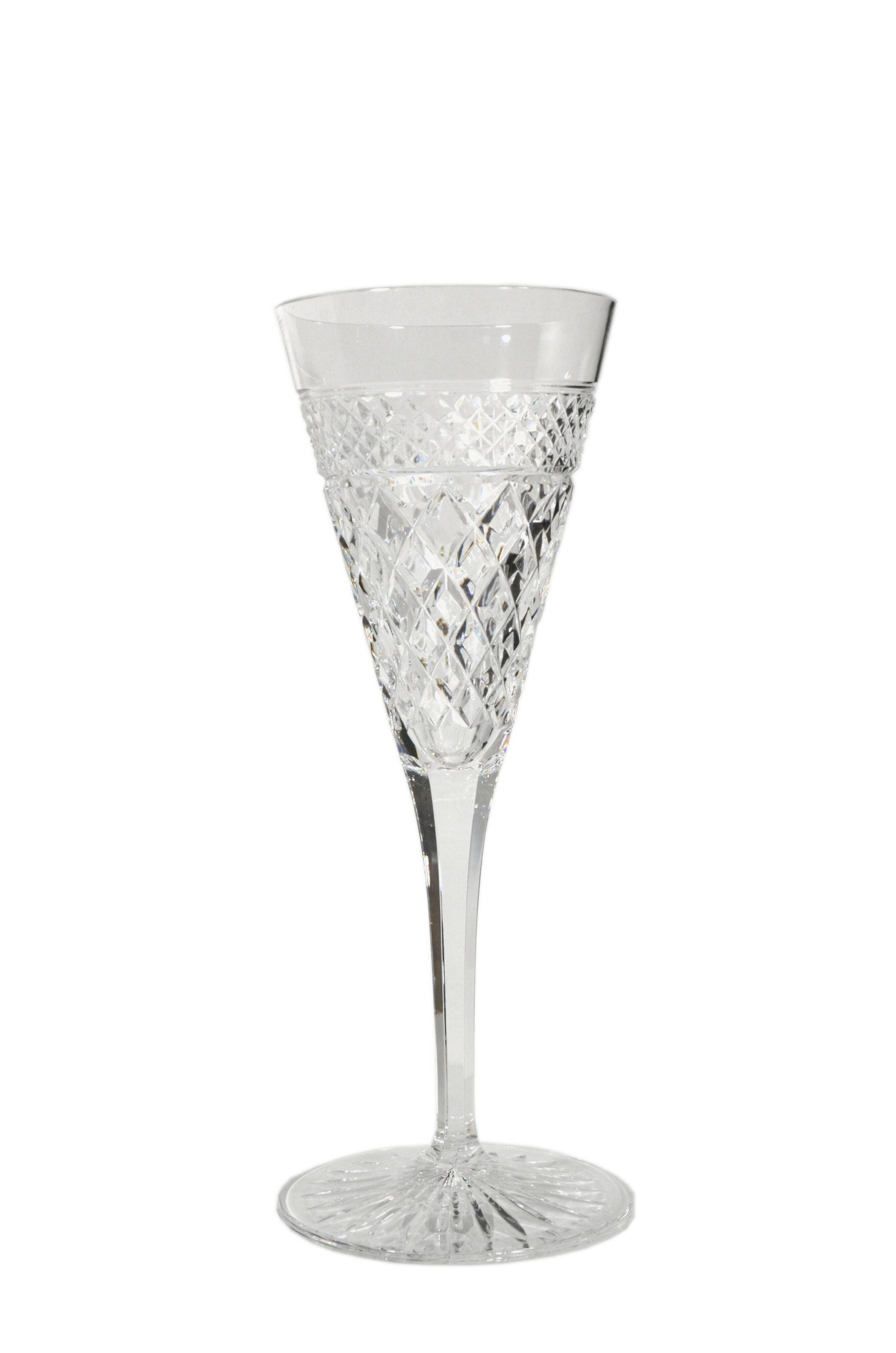 Hand-blown and cut crystal champagne flute, Josair, 1960s