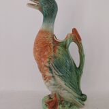 Water jug in slipware from the 1960s. Decorated with a coloured duck. Unmarked.