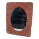 Petit miroir en osier tressé, 1960