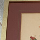 Botanical poster, P-J Redouté, brass frame