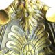 Oval ashtray in gilded bronze Napoleon III