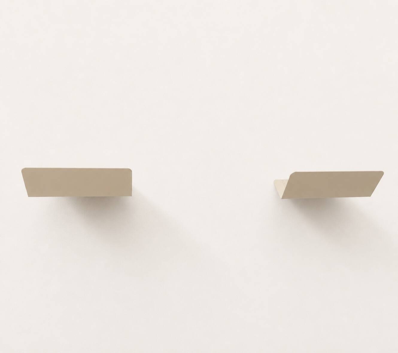 Pair of vintage wall sconces, matte white metal, France, 1970.