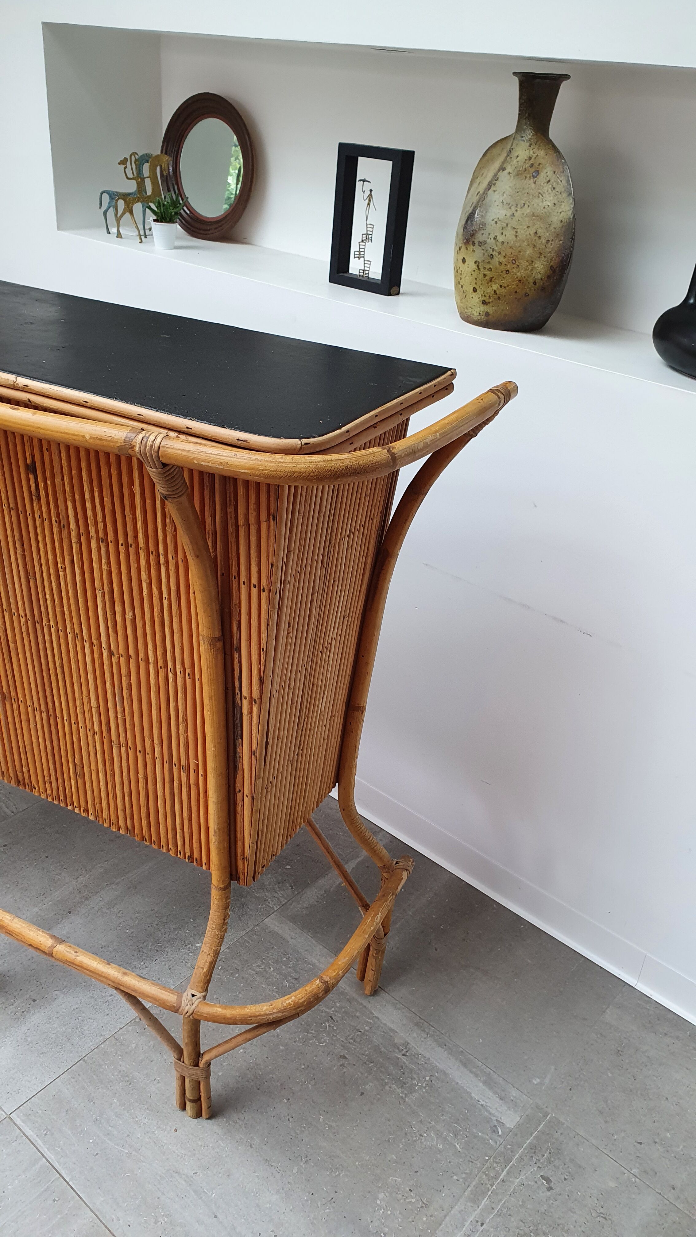 Rattan bar tiki bar from the 60s