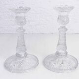 Pair of glass candlesticks