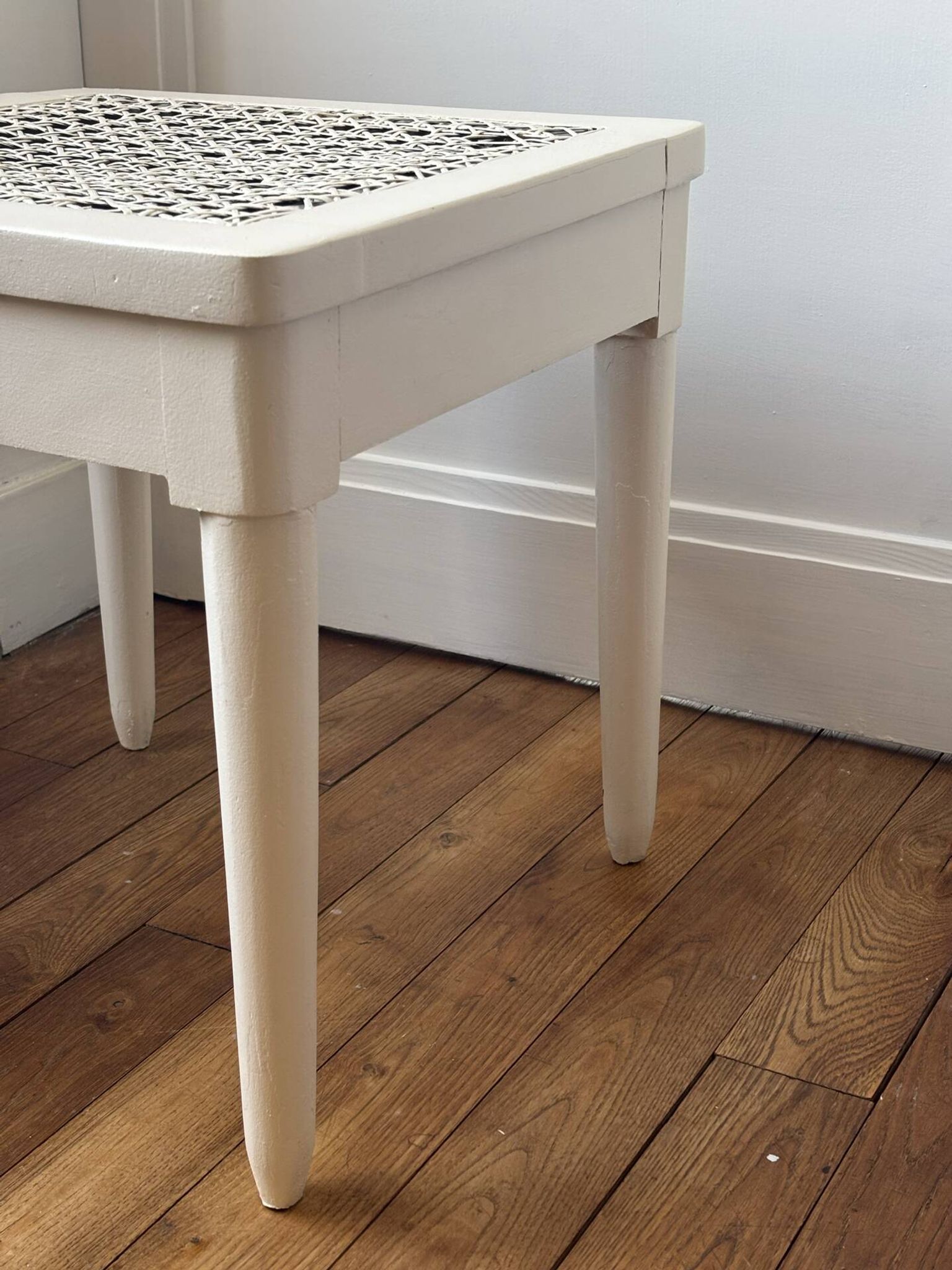 Wood and cane side table