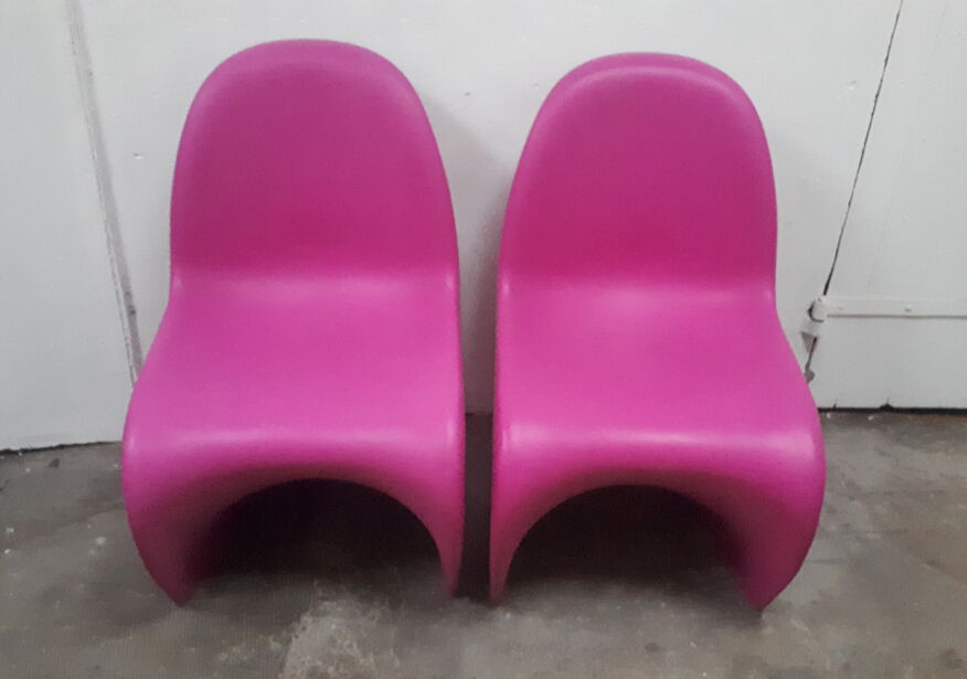 Rare pair of Panton chair chairs by Verner Panton | Selency