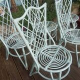 Lot of 5 rattan chairs 50s