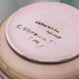 Beige Ceramic Vase by Cianciolo Noma Messina, 1960s Mid-Century Signed Italian Studio Vase