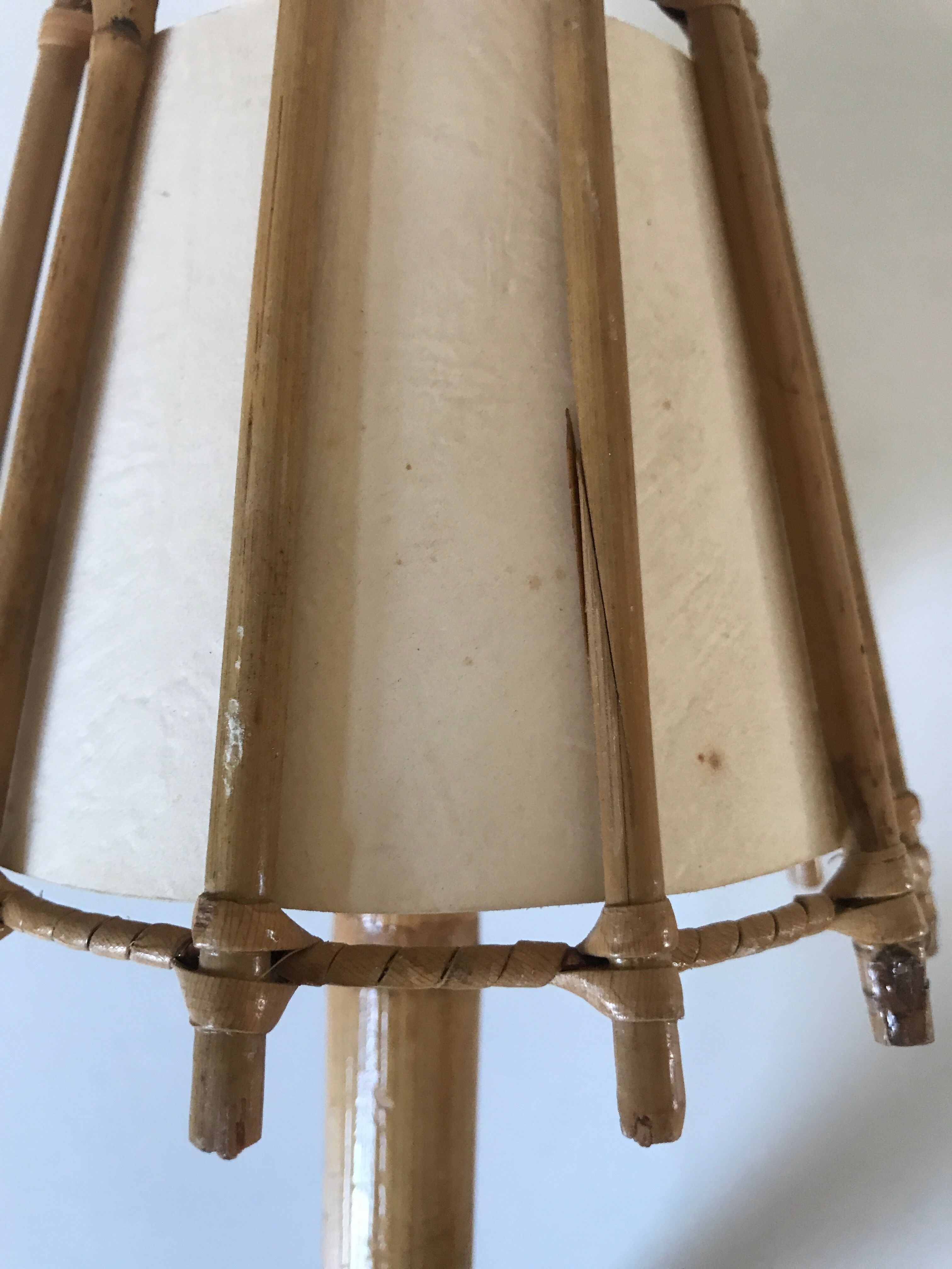 Vintage rattan wall lamp design 60 years