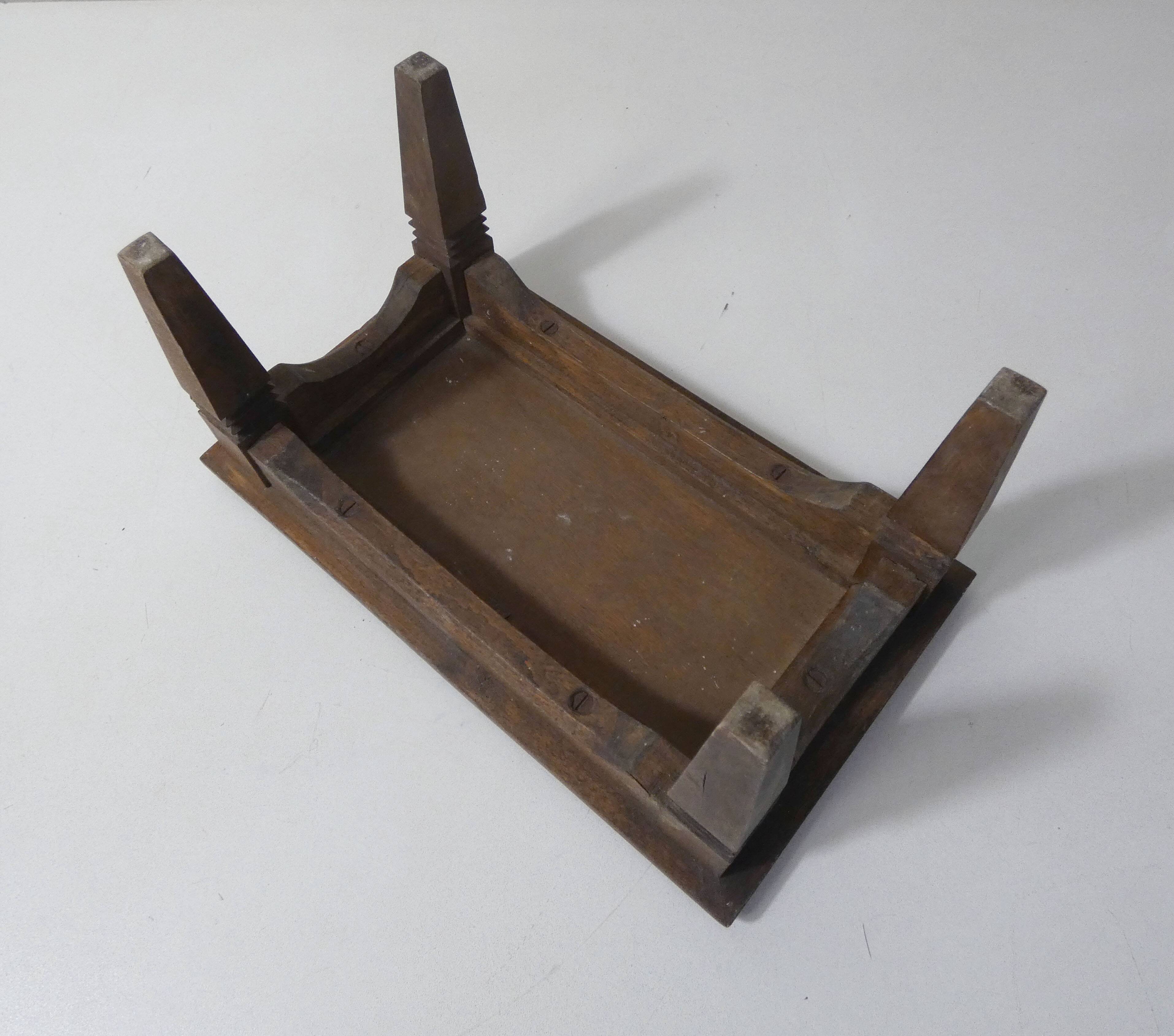 old small wooden bench step