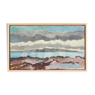 Huile sur toile,Sea Bay,  50 x 31 cm