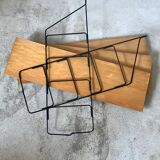 Vintage thong shelf wood and metal