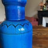 Large blue ceramic vase with Chinese motifs