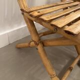 Suite of 6 folding bamboo chairs