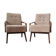 Grey/Brown Vintage Armchairs, 1960s, pair
