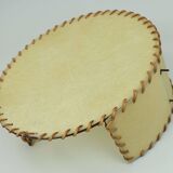 1970s WALL LAMP wrought iron and parchment koch & sons brutalist rustic