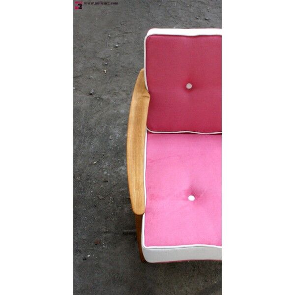 Fauteuil scandinave vintage rose
