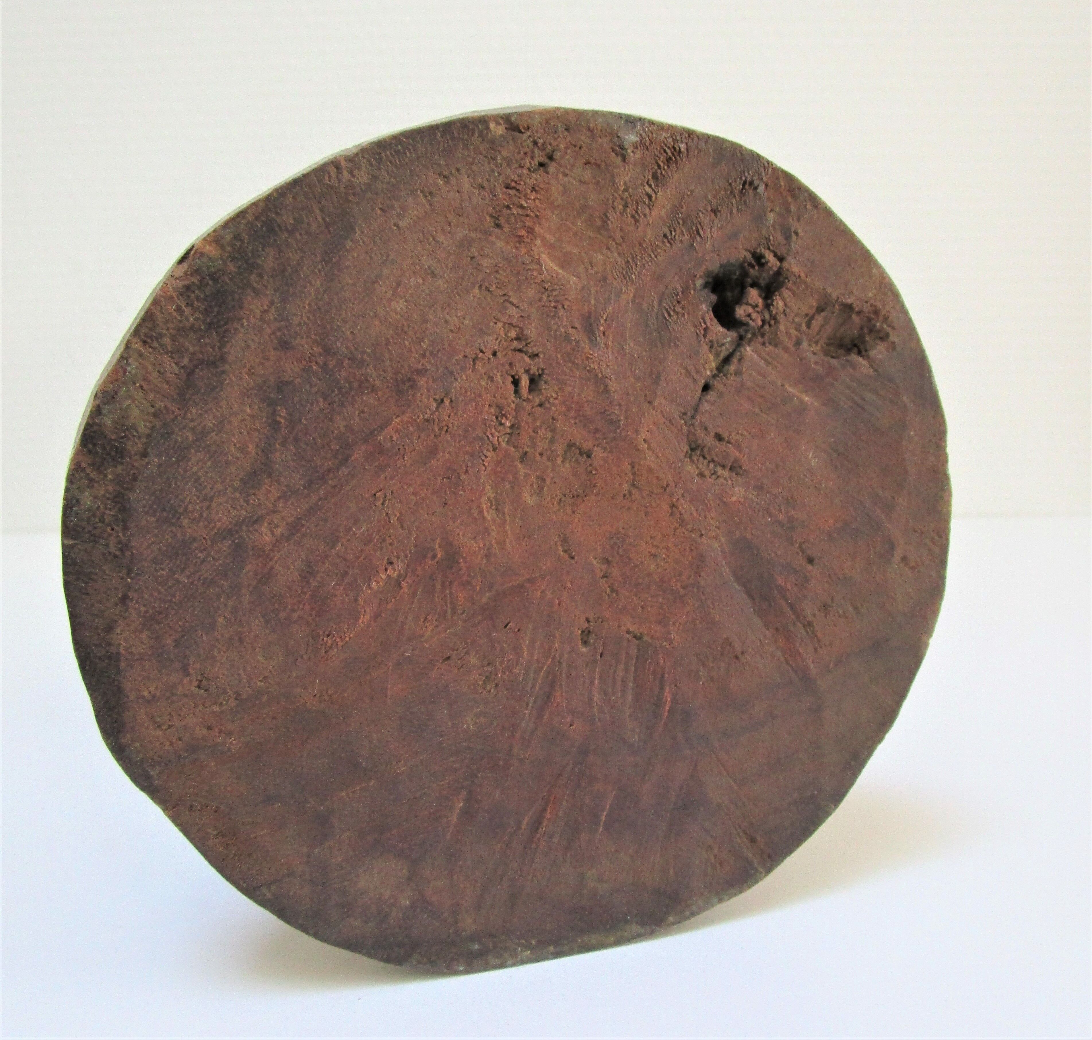 solid wood vase carved brutalist vintage