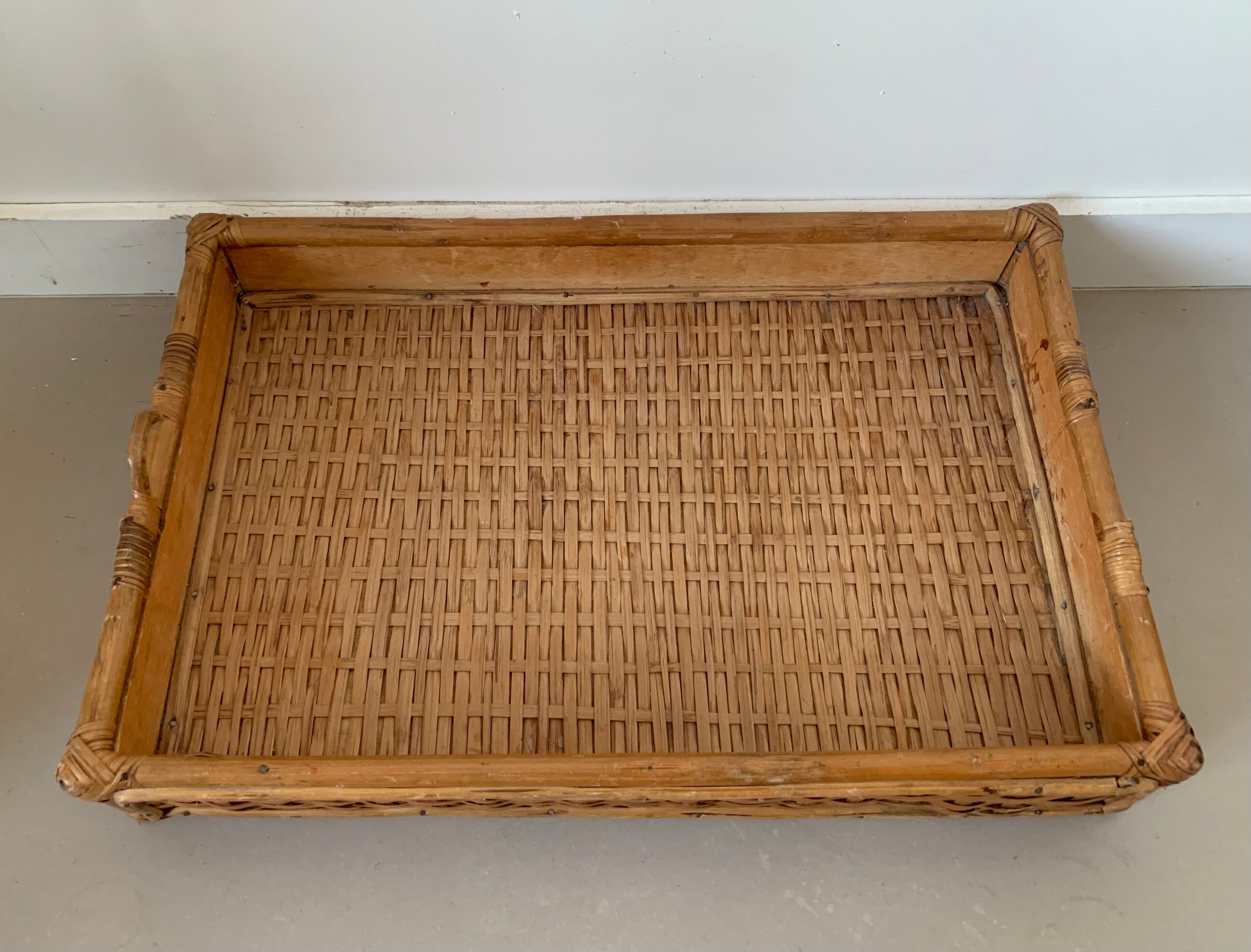 Vintage rattan basket