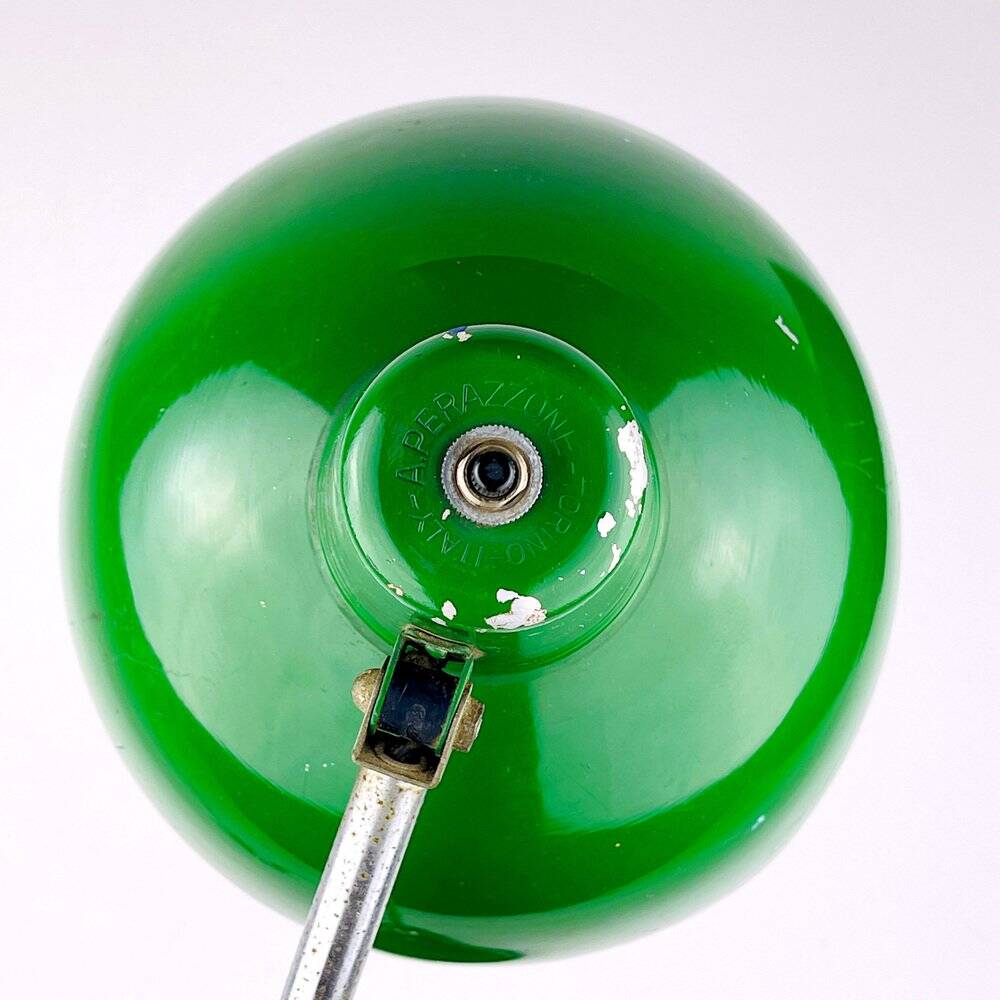 Industrial green metal desk lamp by A. Perazzone Torino, Italy, 1960s.