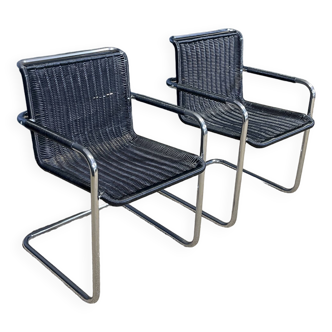 Pair of Mart Stam armchairs Fasem edition
