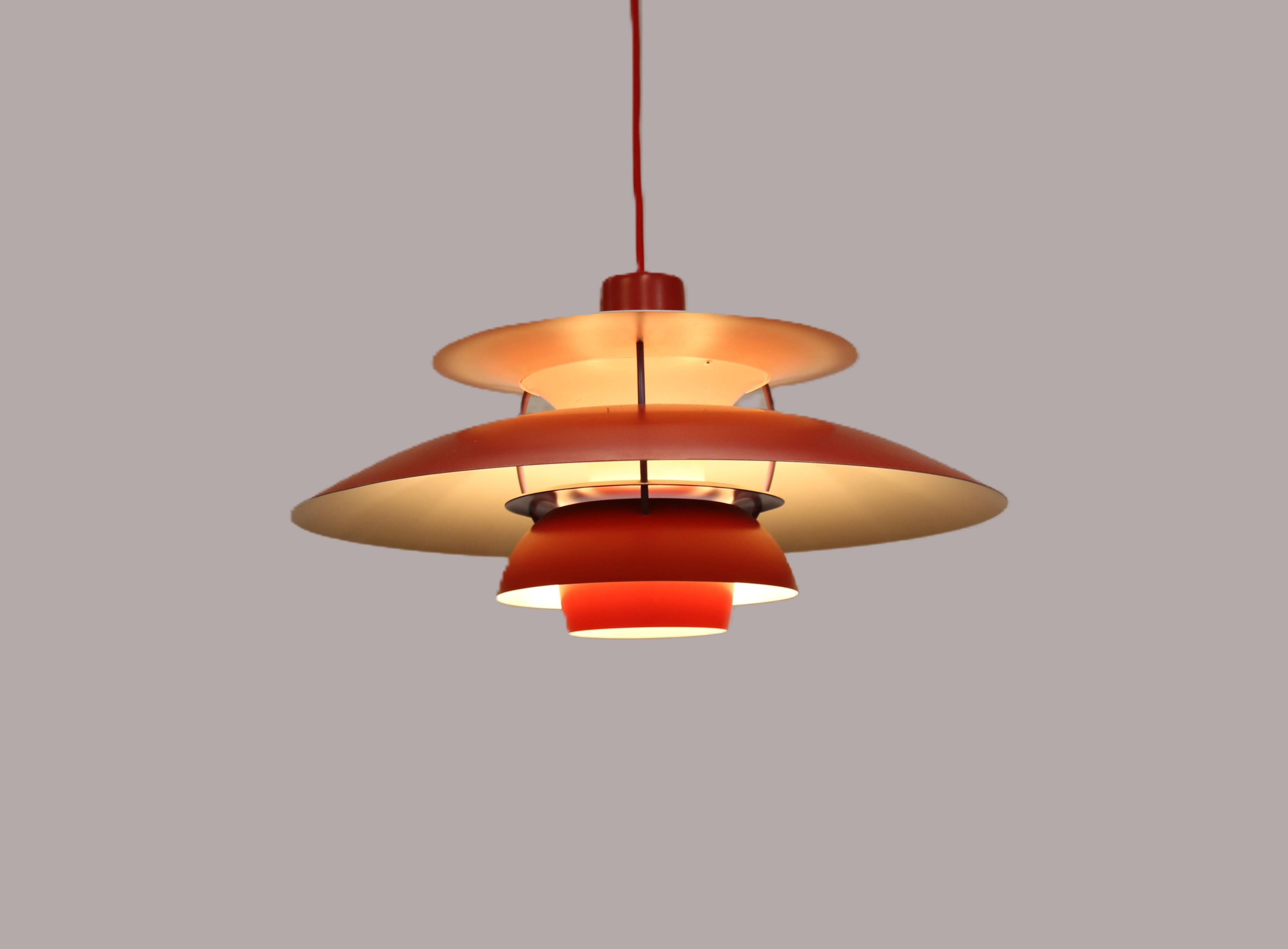 The genuine Danish item - PH5 pendant - original red colour - Louis Poulsen -