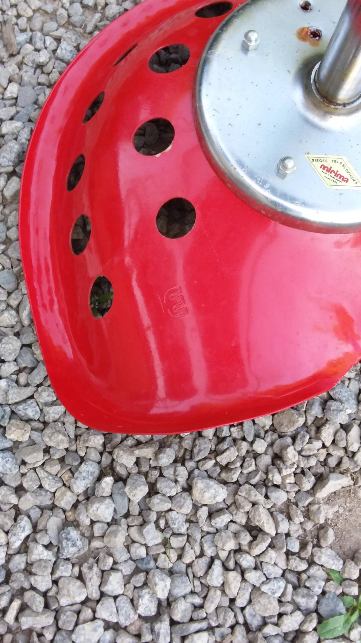 Pair of Etienne Fermigier designer stools, Mirima mower model, publisher