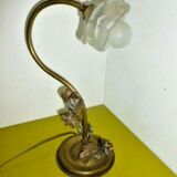 Lampe de bureau ancienne decor fleurs