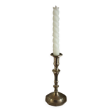 Brass candle holder with octagonal base