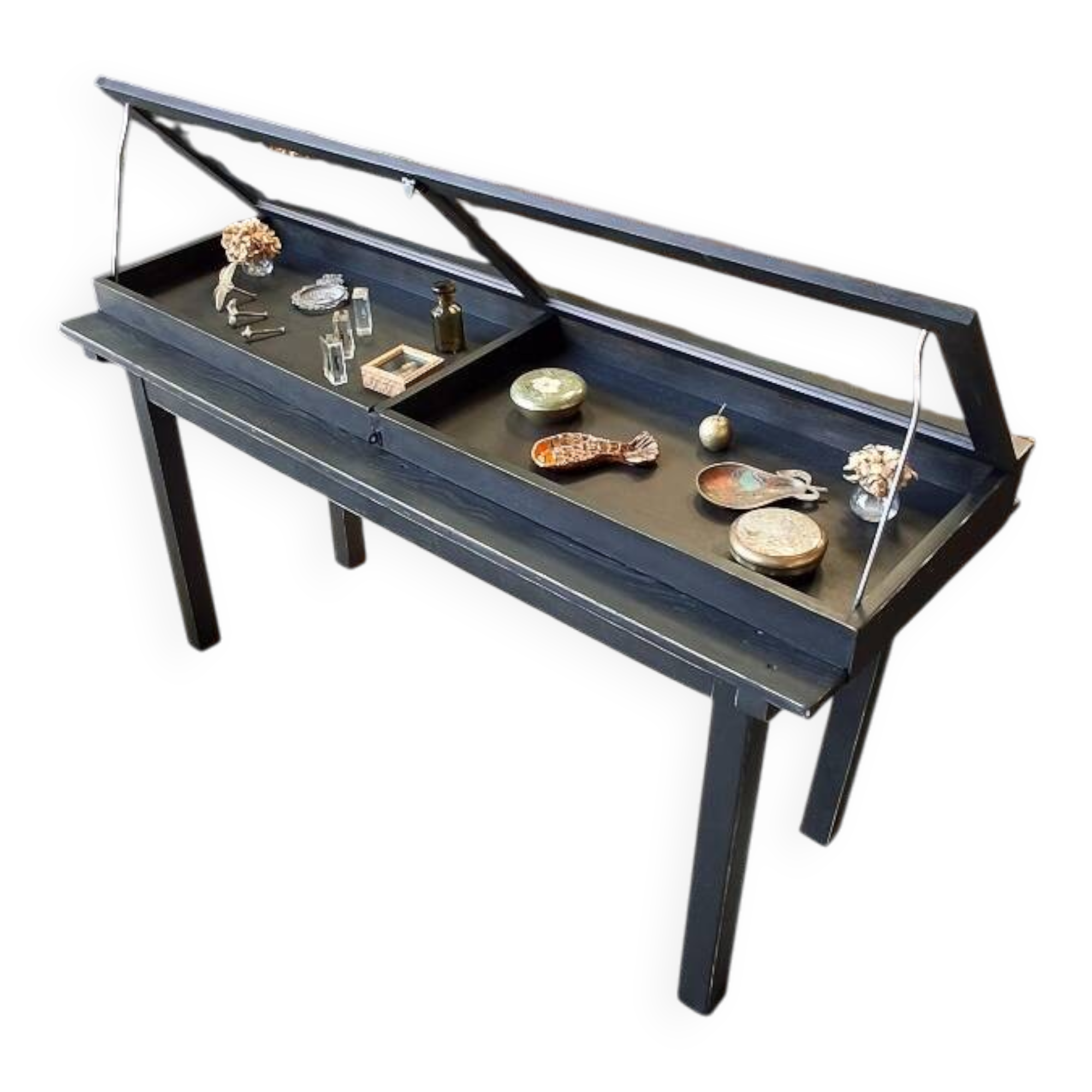 Antique display cabinet on legs