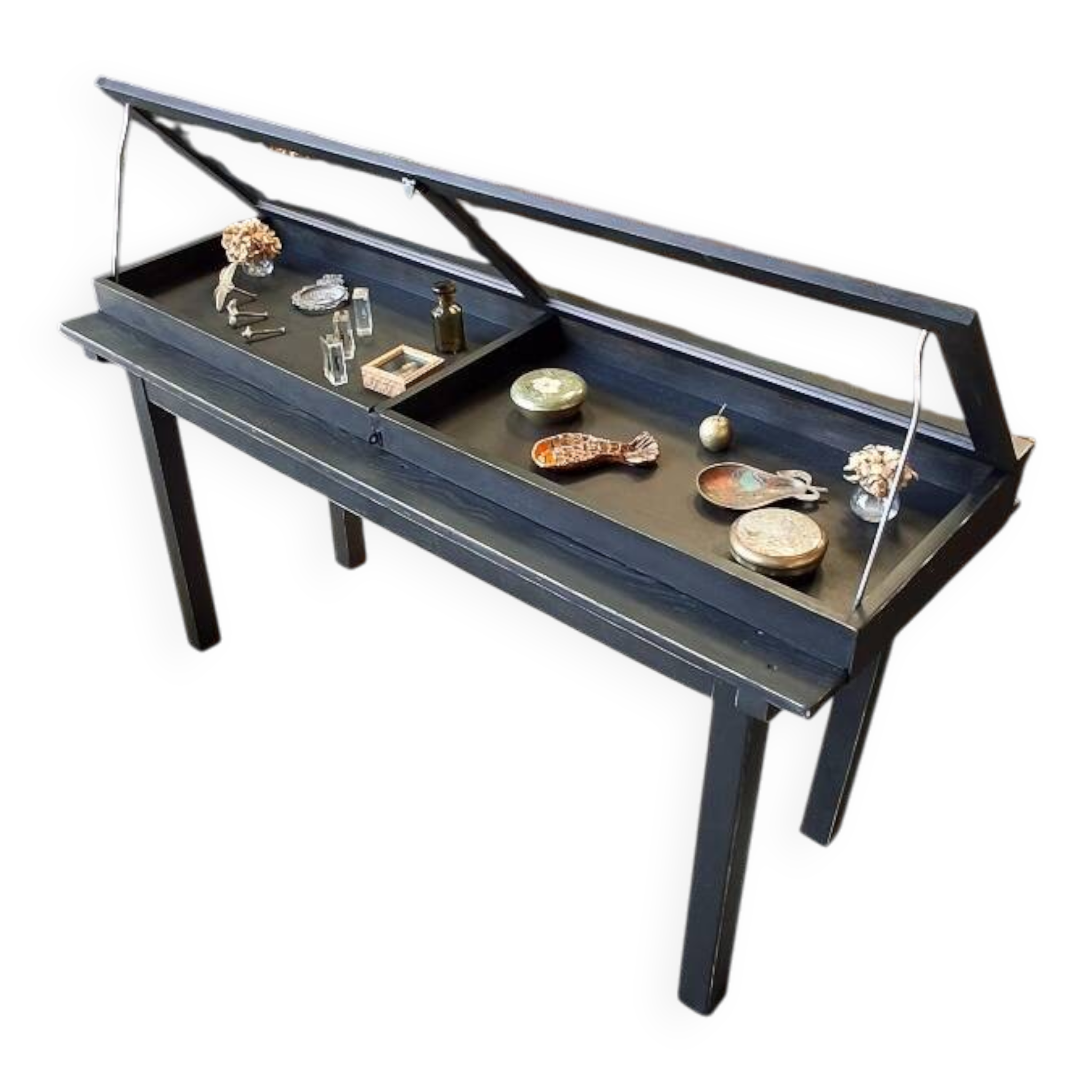 Antique display cabinet on legs
