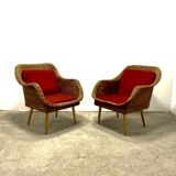 Rattan Lounge Chairs, set of 2