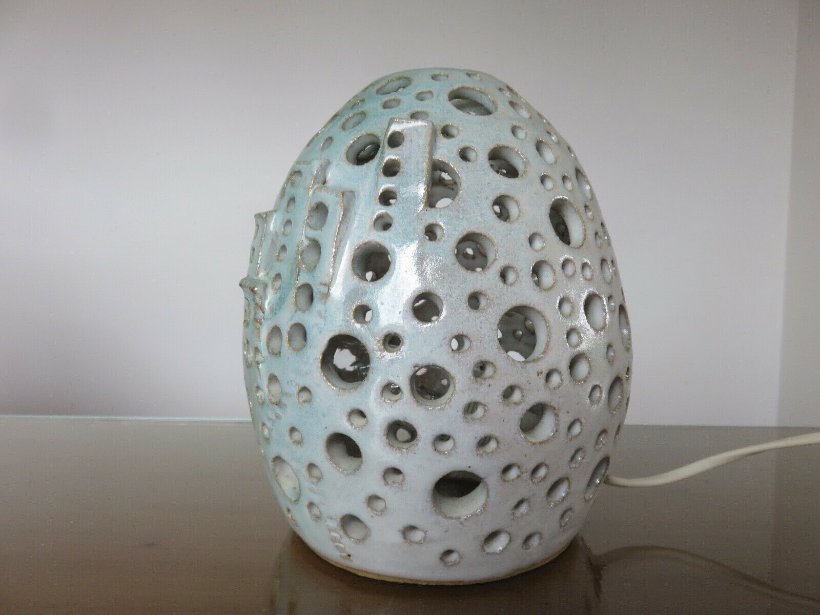 Pale blue open lamp 60 70 years