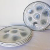 4 vintage Moulin des Loups porcelain oyster plates 2106172