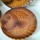 6 antique fish barbotine plates – Saint-Clément