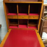 cherry wood secretary with lyre base from the 50s-60s