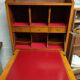cherry wood secretary with lyre base from the 50s-60s