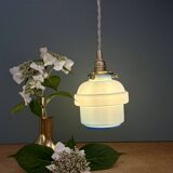 Vintage blue opaline globe pendant light