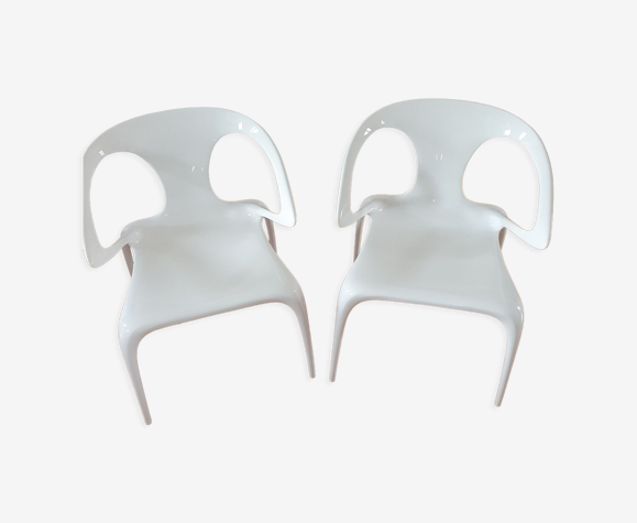 2 chaises AVA roche bobois blanche