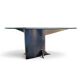 Postmodern Belgo Chrom table / oval glass top / 1980s