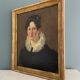 Oil on canvas, portrait of a woman around 1830