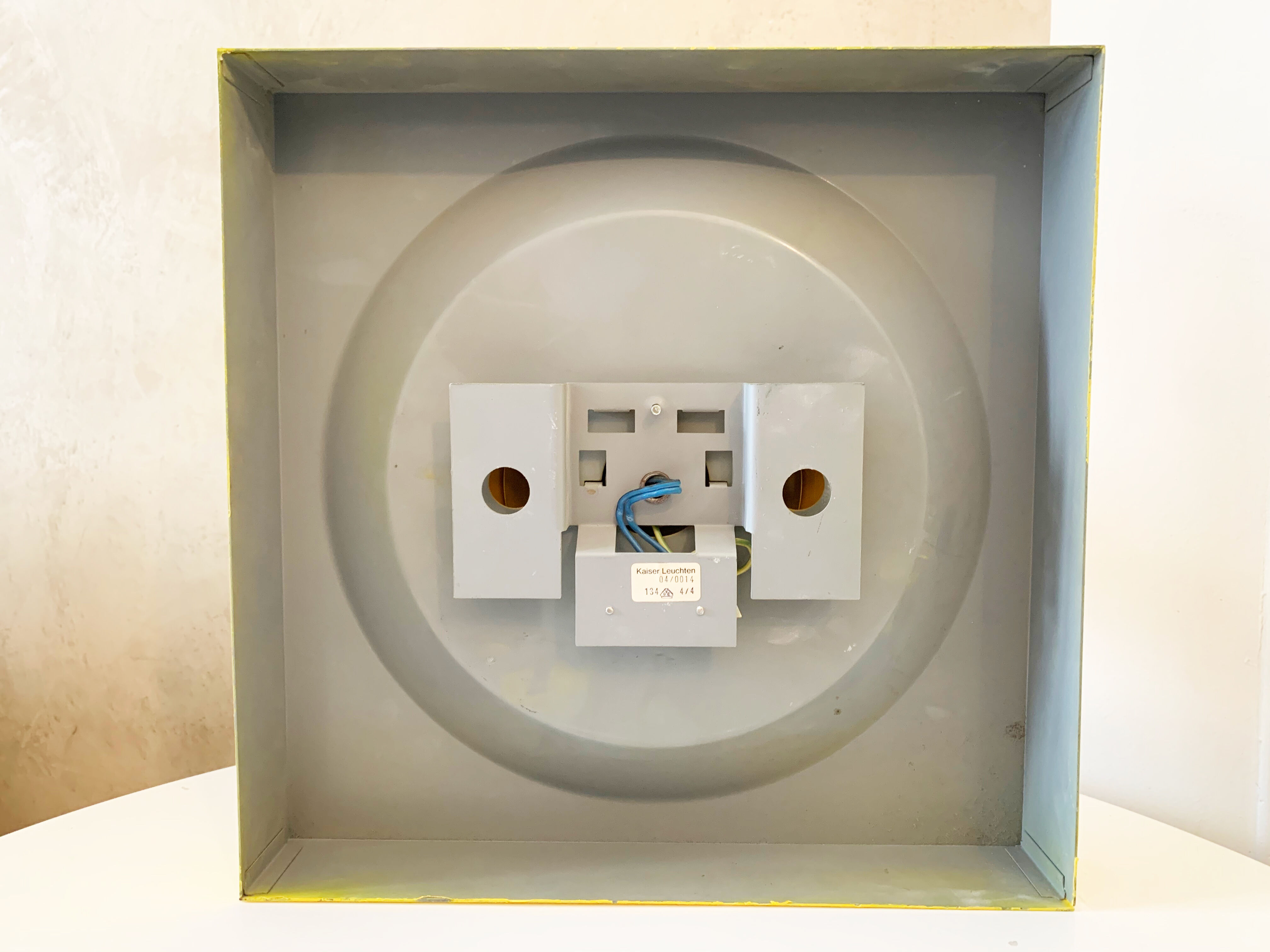 Yellow Metal Wall Light by Klaus Hempel for Kaiser Leuchten, 1970s