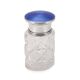 Bocal en cristal taillé, en argent massif anglais du 20e siècle, émaillé guilloché.