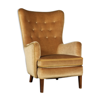 Fauteuil en velours années 1940