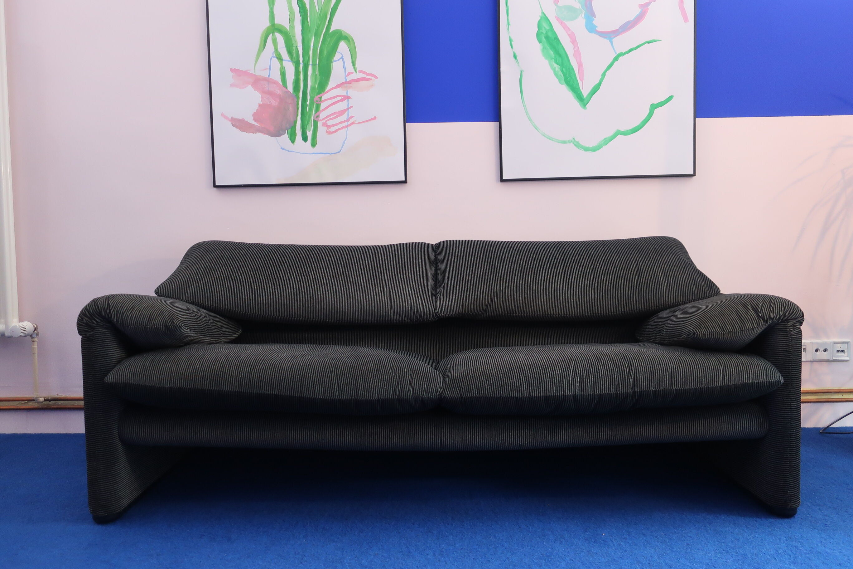 Maralunga sofa 2 seats Cassina edition 80s/90s