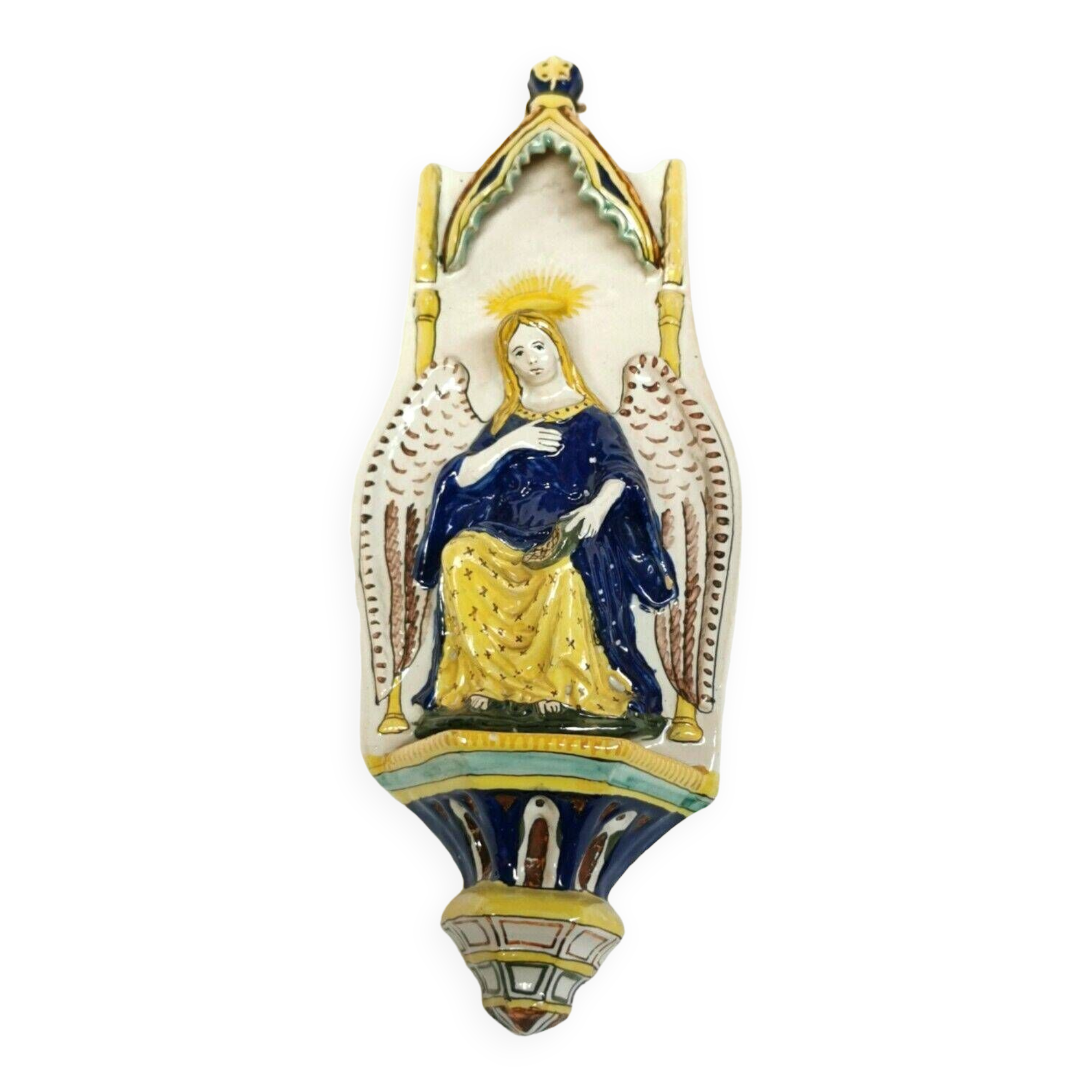 Former font of collection in faience of quimper hb. angel