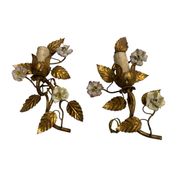 Gold Gilded Tole Sconces Set of 2