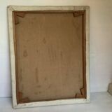 Large portrait painting of a woman, oil on canvas, signed.