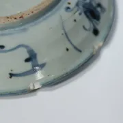 Chinese blue and white dish with spiral lotus decoration – Fujian, c.1800