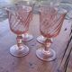 set of vintage pink glasses